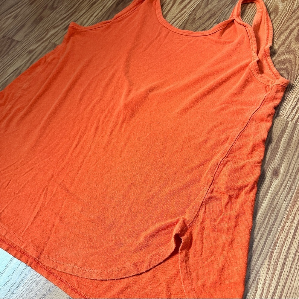 We The Free Bright Orange Scoop Neck Soft Knit, Easy Fit, Layering Essential S - Picture 9 of 11